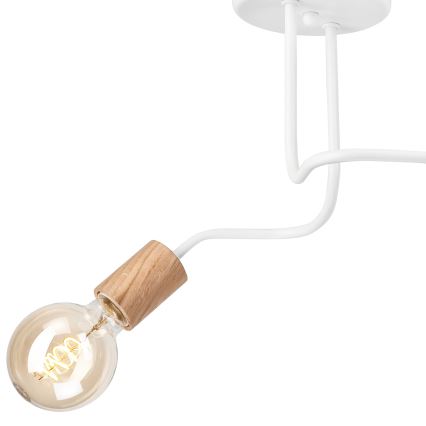 Surface-mounted chandelier CONOR 2xE27/60W/230V oak/white