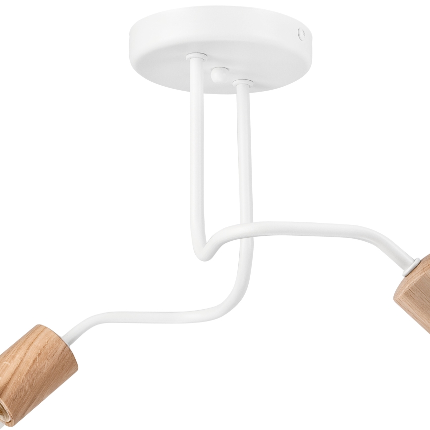 Surface-mounted chandelier CONOR 2xE27/60W/230V oak/white