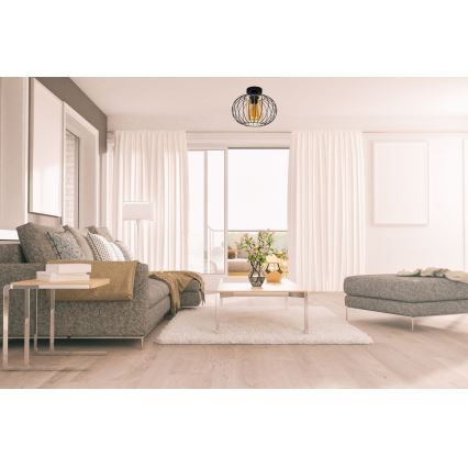 Surface-mounted chandelier CORRINI 1xE27/60W/230V d. 25 cm black/beige