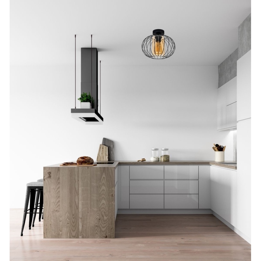Surface-mounted chandelier CORRINI 1xE27/60W/230V d. 25 cm black/beige