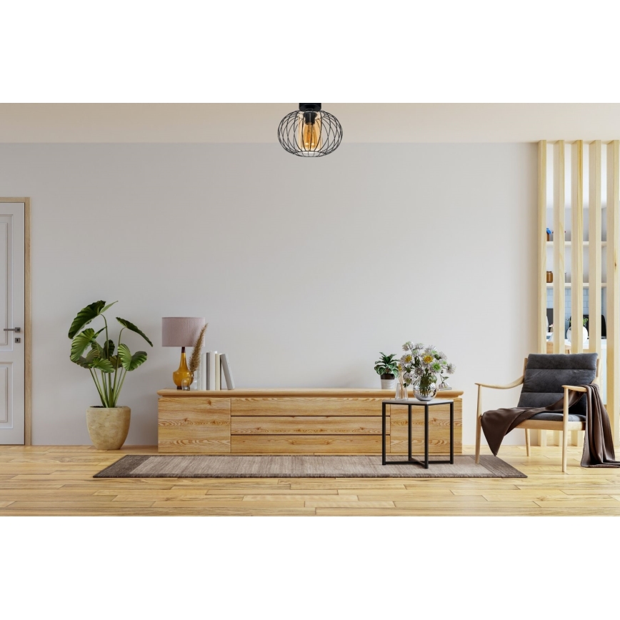 Surface-mounted chandelier CORRINI 1xE27/60W/230V d. 25 cm black/beige