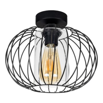 Surface-mounted chandelier CORRINI 1xE27/60W/230V d. 25 cm black/clear