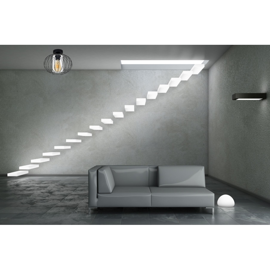 Surface-mounted chandelier CORRINI 1xE27/60W/230V d. 25 cm black/clear