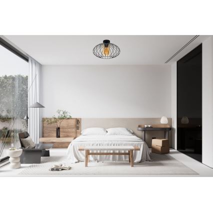 Surface-mounted chandelier CORRINI 1xE27/60W/230V d. 34 cm black/beige