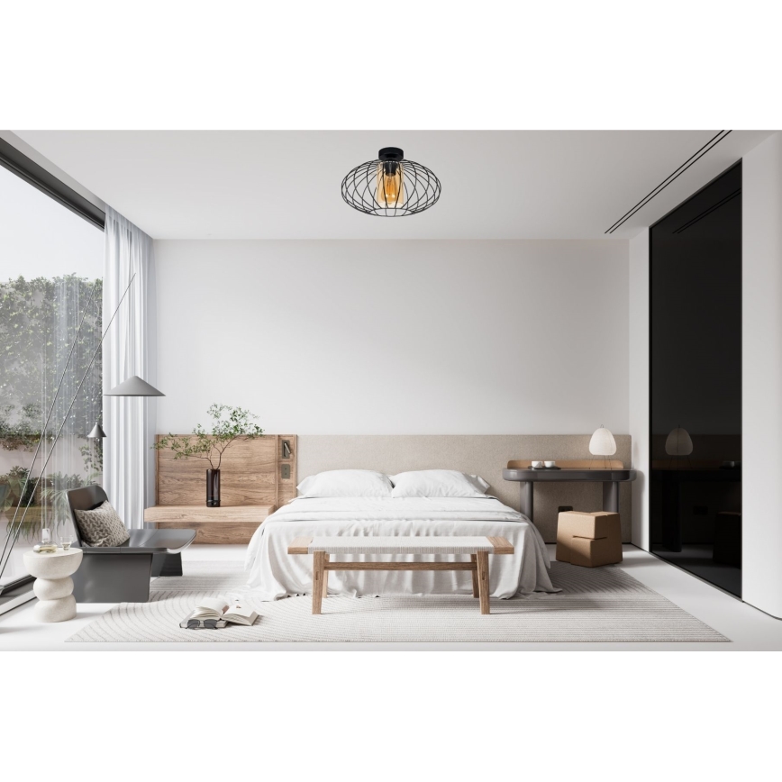 Surface-mounted chandelier CORRINI 1xE27/60W/230V d. 34 cm black/beige