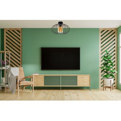 Surface-mounted chandelier CORRINI 1xE27/60W/230V d. 34 cm black/beige
