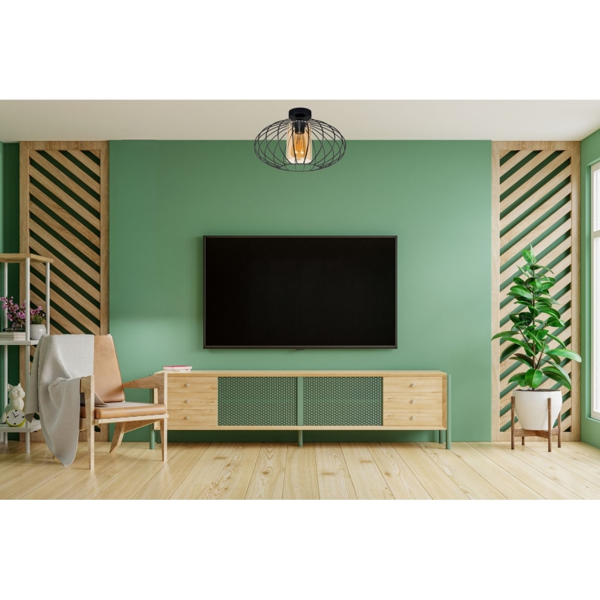 Surface-mounted chandelier CORRINI 1xE27/60W/230V d. 34 cm black/beige