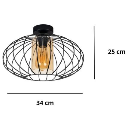 Surface-mounted chandelier CORRINI 1xE27/60W/230V d. 34 cm black/beige