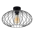 Surface-mounted chandelier CORRINI 1xE27/60W/230V d. 34 cm black/clear