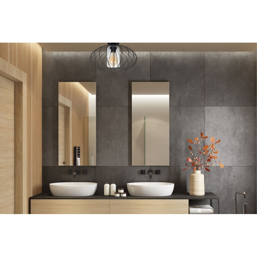 Surface-mounted chandelier CORRINI 1xE27/60W/230V d. 34 cm black/clear
