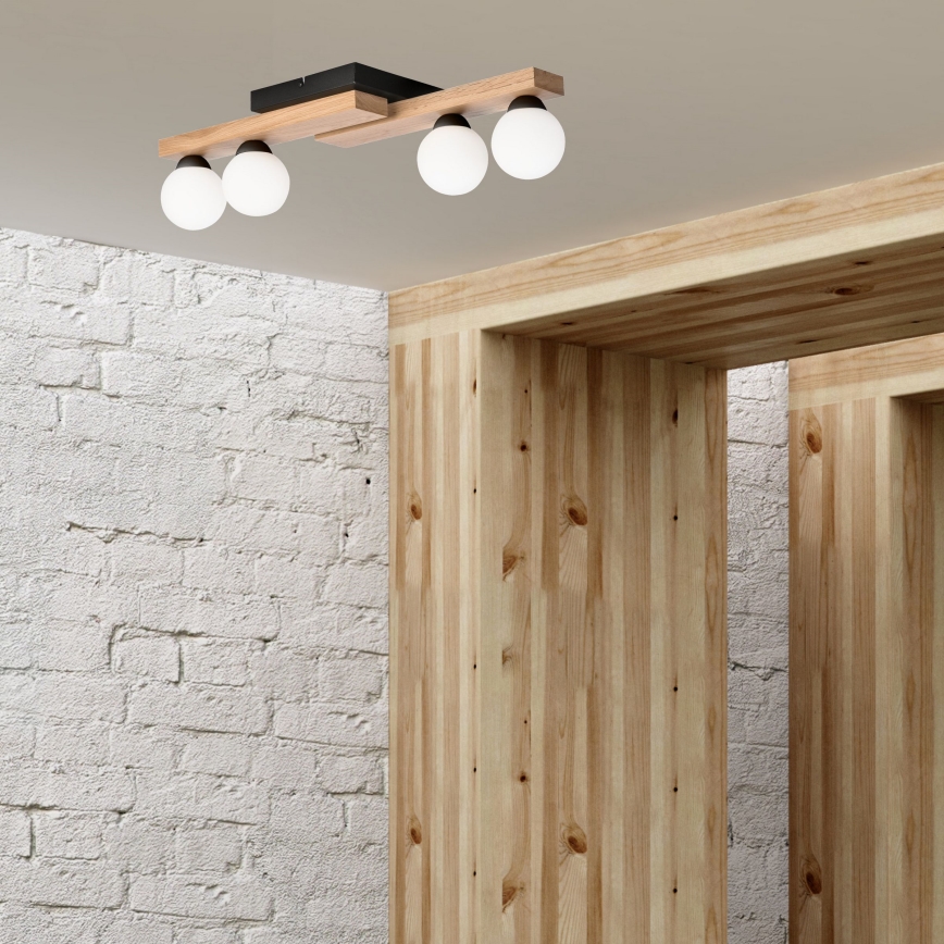Surface-mounted chandelier CORTINA 4xG9/5W/230V black/oak