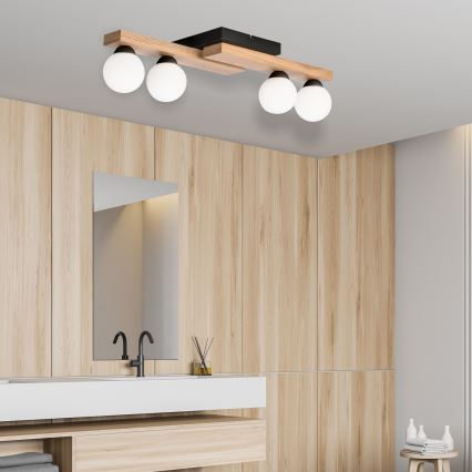 Surface-mounted chandelier CORTINA 4xG9/5W/230V black/oak