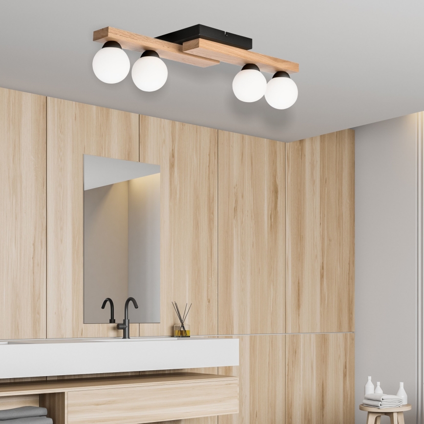 Surface-mounted chandelier CORTINA 4xG9/5W/230V black/oak