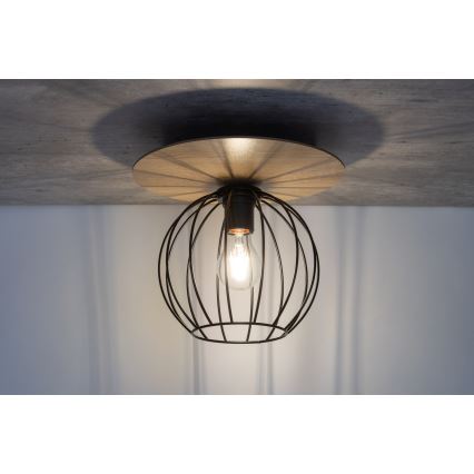 Surface-mounted chandelier CYBER 1xE27/60W/230V wood/black