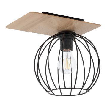 Surface-mounted chandelier CYBER 1xE27/60W/230V wood/black