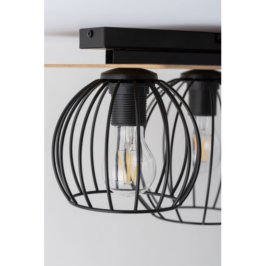 Surface-mounted chandelier CYBER 2xE27/60W/230V wood/black