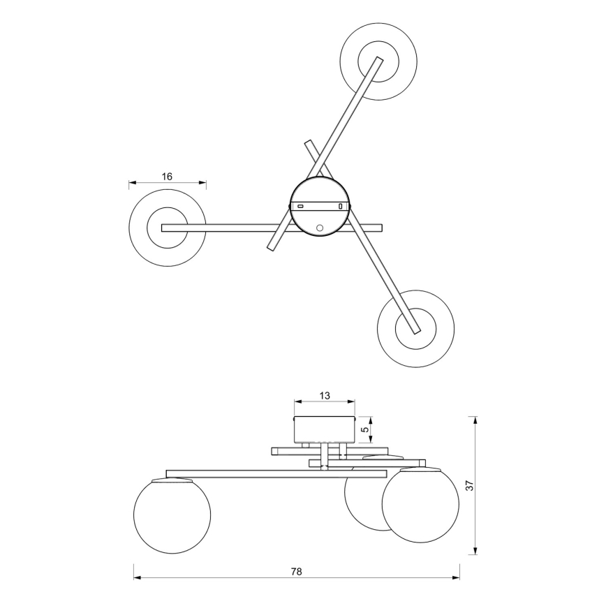 Surface-mounted chandelier DAGA 3xE14/60W/230V