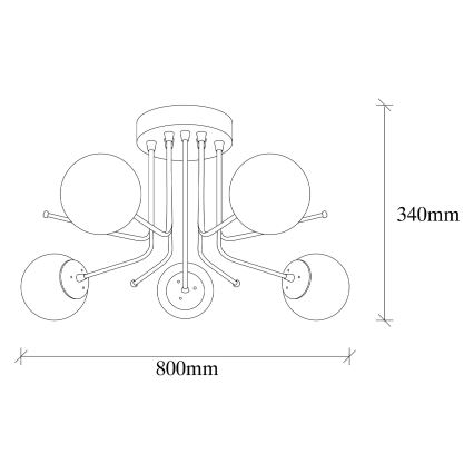 Surface-mounted chandelier DAISY 5xE27/40W/230V