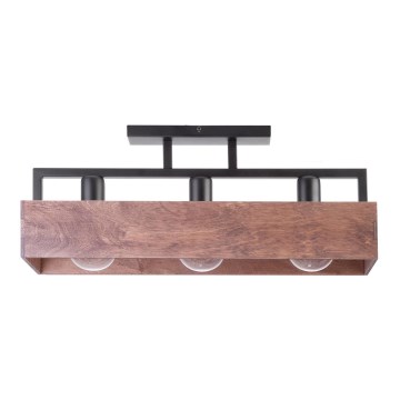Surface-mounted chandelier DAKOTA 3xE27/60W/230V wood/black