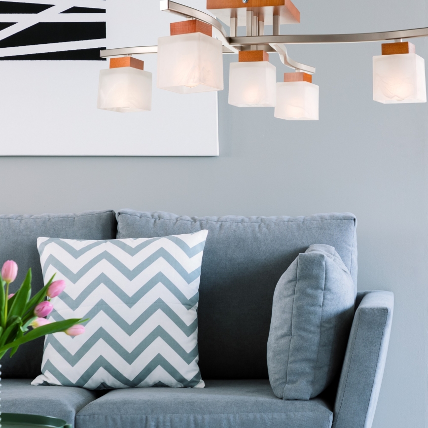 Surface-mounted chandelier DANA 5xE14/40W/230V beech