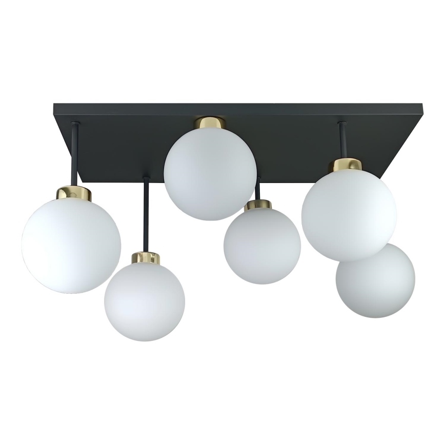 Surface-mounted chandelier DEA 6xE14/60W/230V black/gold/white