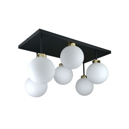 Surface-mounted chandelier DEA 6xE14/60W/230V black/gold/white