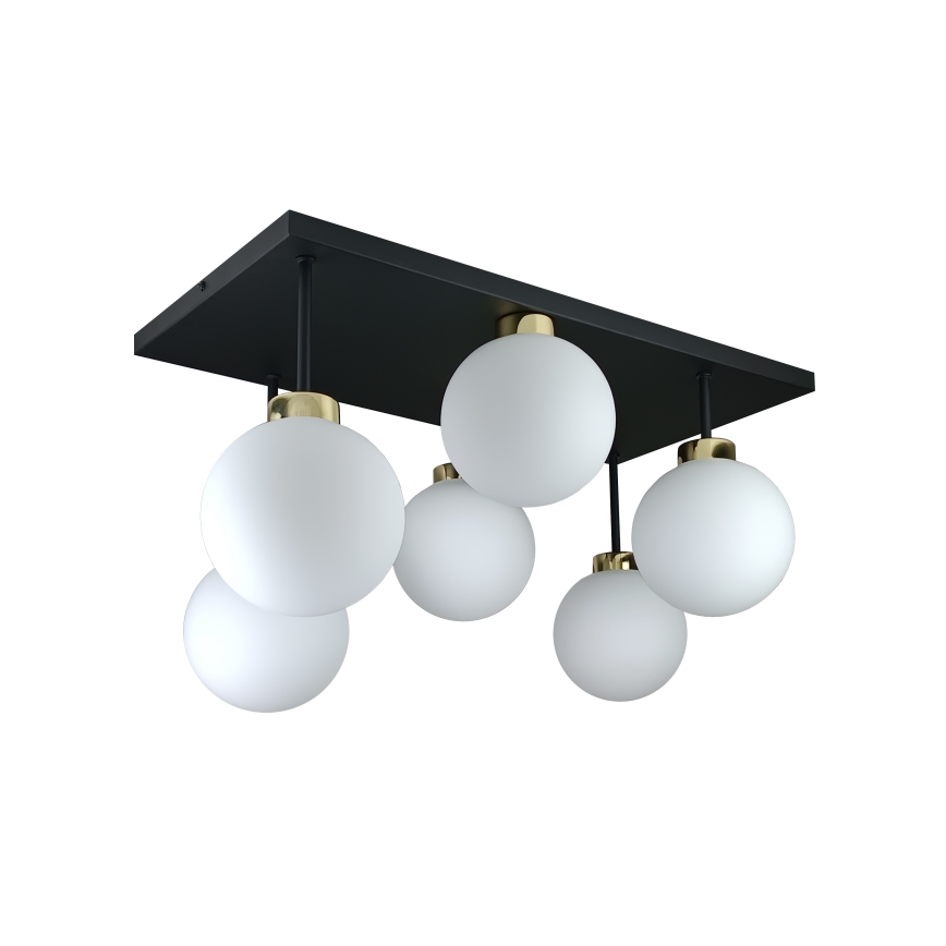 Surface-mounted chandelier DEA 6xE14/60W/230V black/gold/white