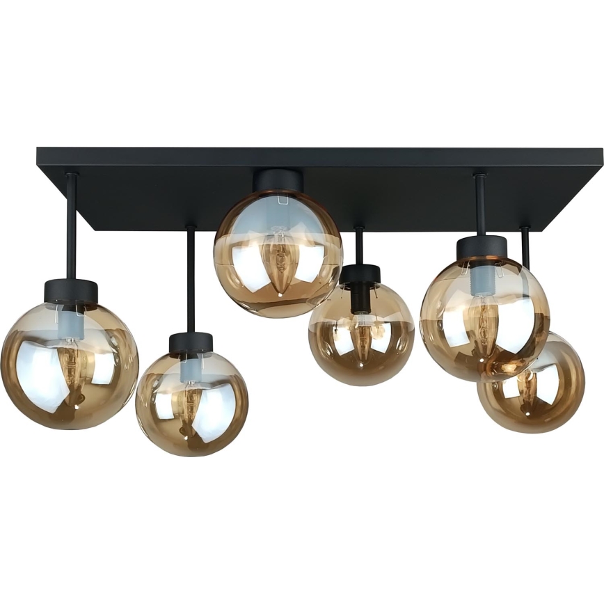 Surface-mounted chandelier DEA 6xE14/60W/230V black/smoky beige
