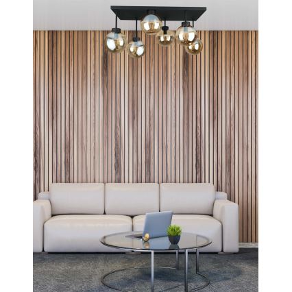 Surface-mounted chandelier DEA 6xE14/60W/230V black/smoky beige