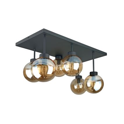 Surface-mounted chandelier DEA 6xE14/60W/230V black/smoky beige