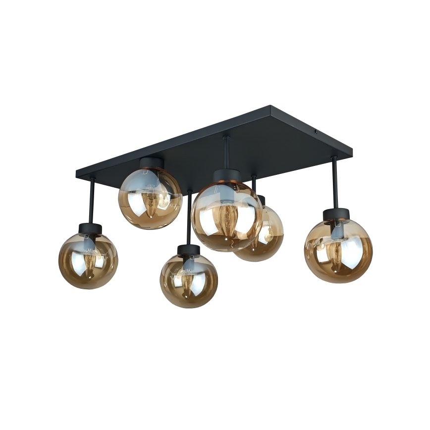 Surface-mounted chandelier DEA 6xE14/60W/230V black/smoky beige