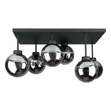 Surface-mounted chandelier DEA 6xE14/60W/230V black/smoky black