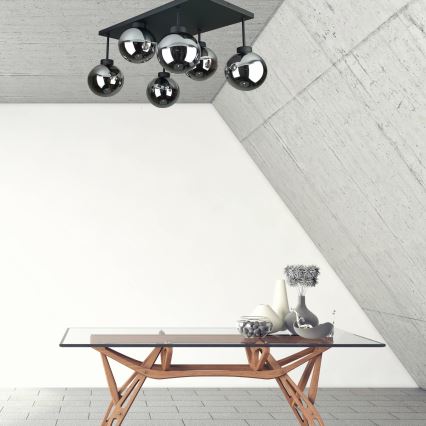 Surface-mounted chandelier DEA 6xE14/60W/230V black/smoky black