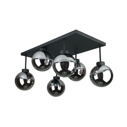 Surface-mounted chandelier DEA 6xE14/60W/230V black/smoky black
