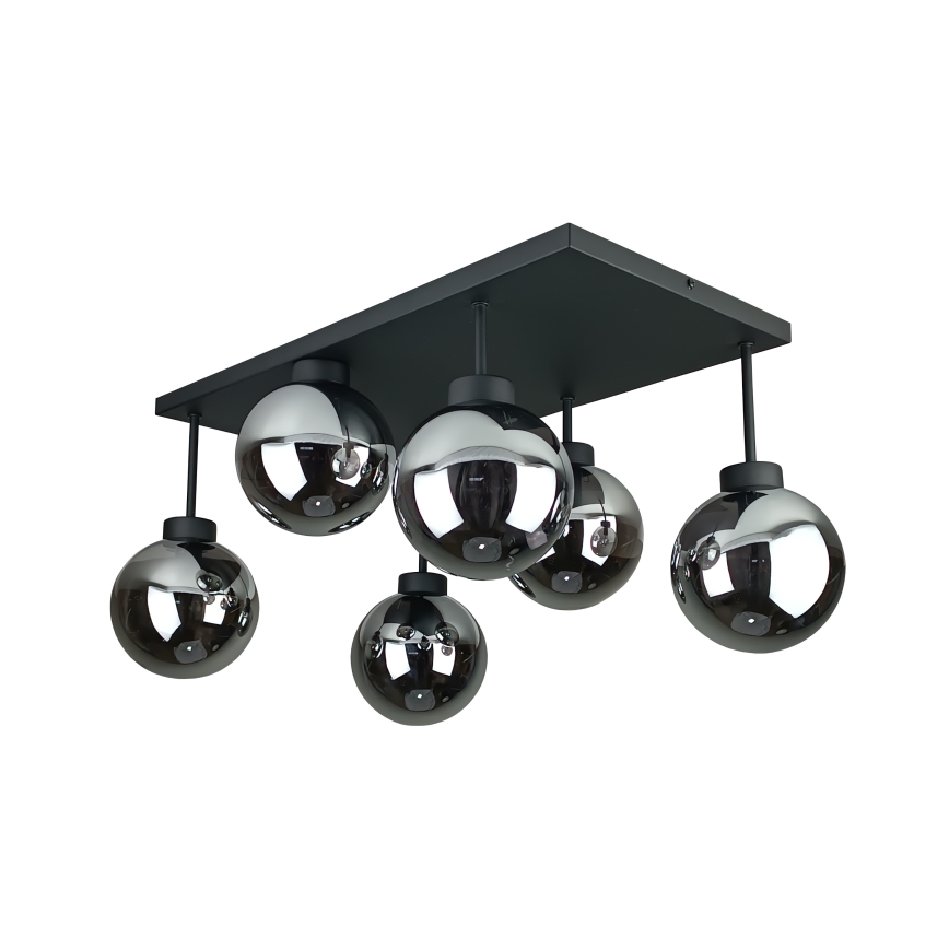 Surface-mounted chandelier DEA 6xE14/60W/230V black/smoky black