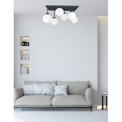 Surface-mounted chandelier DEA 6xE14/60W/230V black/white