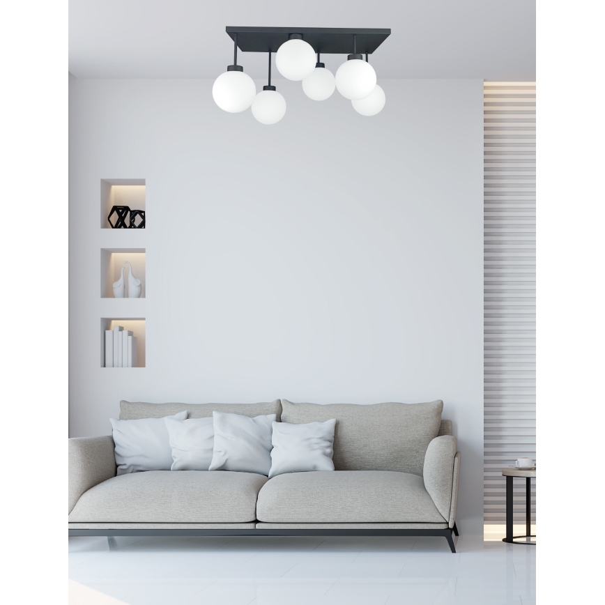 Surface-mounted chandelier DEA 6xE14/60W/230V black/white