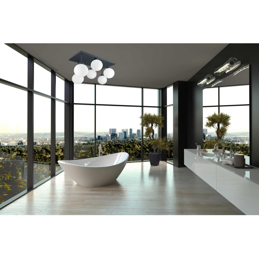 Surface-mounted chandelier DEA 6xE14/60W/230V black/white