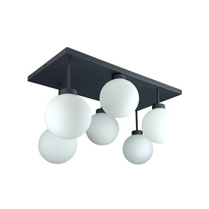 Surface-mounted chandelier DEA 6xE14/60W/230V black/white