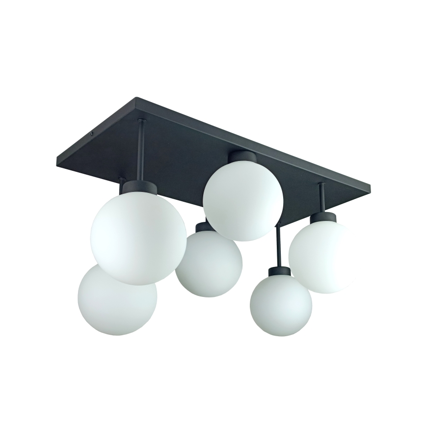 Surface-mounted chandelier DEA 6xE14/60W/230V black/white