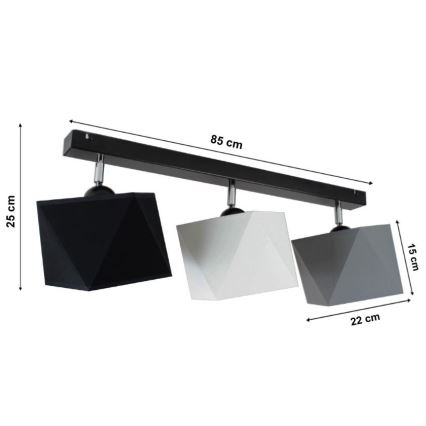 Surface-mounted chandelier DIAMENT 3xE27/60W/230V