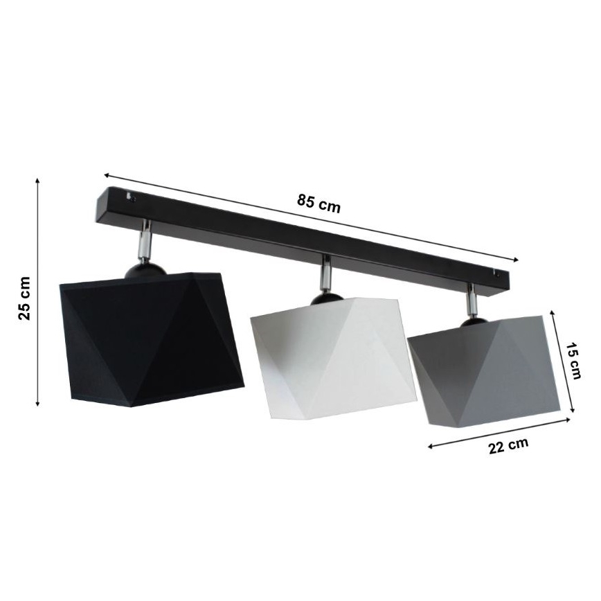 Surface-mounted chandelier DIAMENT 3xE27/60W/230V