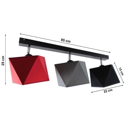 Surface-mounted chandelier DIAMENT 3xE27/60W/230V