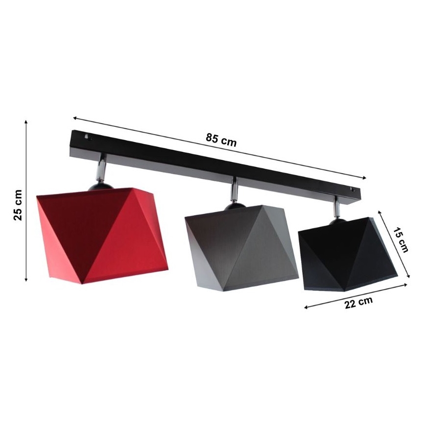 Surface-mounted chandelier DIAMENT 3xE27/60W/230V