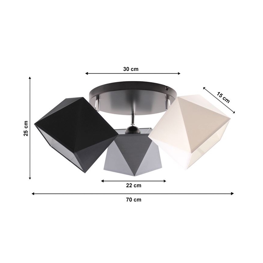 Surface-mounted chandelier DIAMENT 3xE27/60W/230V