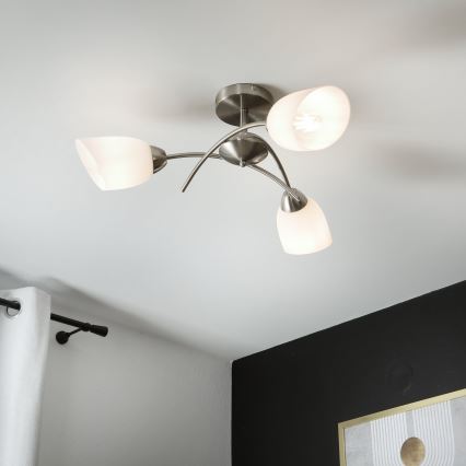 Surface-mounted chandelier DONNA 3xE27/60W/230V nickel