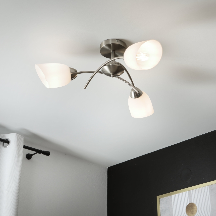 Surface-mounted chandelier DONNA 3xE27/60W/230V nickel