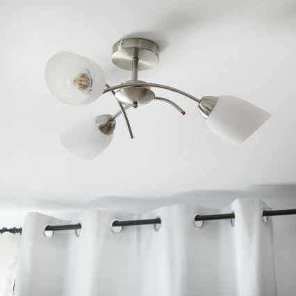 Surface-mounted chandelier DONNA 3xE27/60W/230V nickel