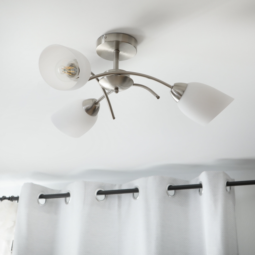 Surface-mounted chandelier DONNA 3xE27/60W/230V nickel