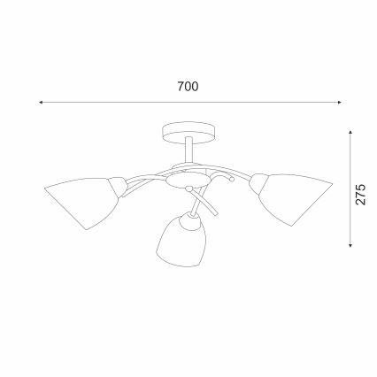 Surface-mounted chandelier DONNA 3xE27/60W/230V nickel